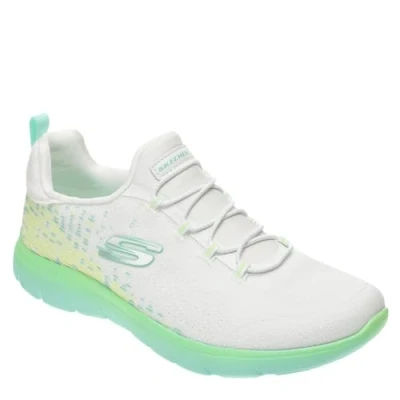 Image of Skechers Summits Womens White and Green Trainer Size 4 UK