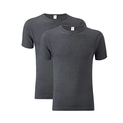 Image of Heatwave® Pack of 2 Men&#039;s Thermal T Shirt, Warm Underwear Baselayer Thermals, Medium Charcoal
