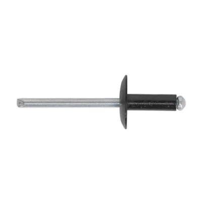 Image of Sealey Aluminium Rivet Black Large Flange 4.8 x 14mm Pack of 200