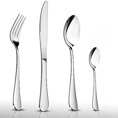 Image of HaWare Cutlery Set, 32 Piece Stainless Steel Flatware Sets, Include Knife/Spoon/Fork, Mirror Polished Dinnerware, Dishwasher Safe Service for 8 Party/Kitchen