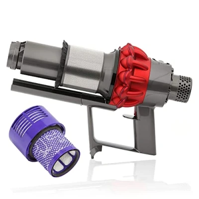 Image of SPARES2GO V10 Big Body Cyclone Vacuum Cleaner Motor compatible with Dyson Total Clean SV12 Red Iron + Filter