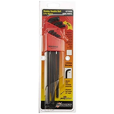 Image of BONDHUS, SDBLX9MMXL Stubby Double BALLEND HEX Key Long Series Set 1.5MM 10MM, 67099