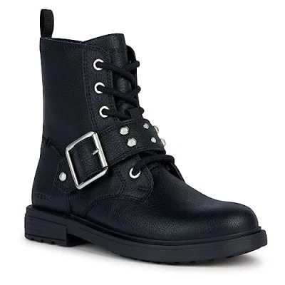 Image of Geox Eclair GIRL Laceup ankle boots for kids, Size: 8.5K, Black High quality imitation leather