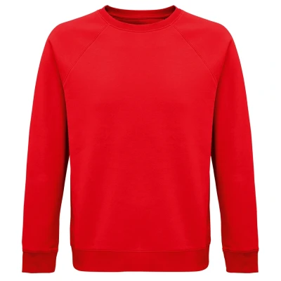 Image of SOLS Unisex Adult Space Organic Raglan Sweatshirt (Red) Size Medium