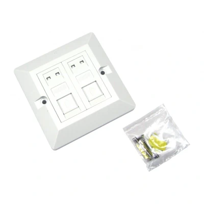 Image of 2 Port Cat6 Loaded Faceplate Single Gang