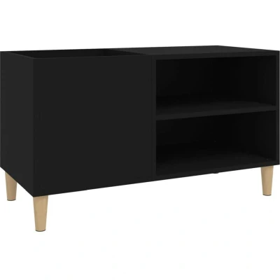 Image of vidaXL Record Cabinet Black 84.5x38x48 cm Engineered Wood