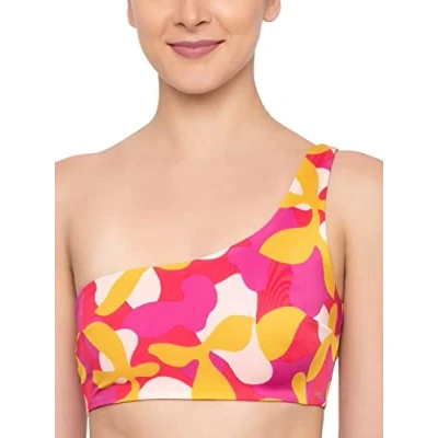 Image of Sloggi Shore Women&#039;s Flower Horn Top Bikini, Pink Dark Combination, XL