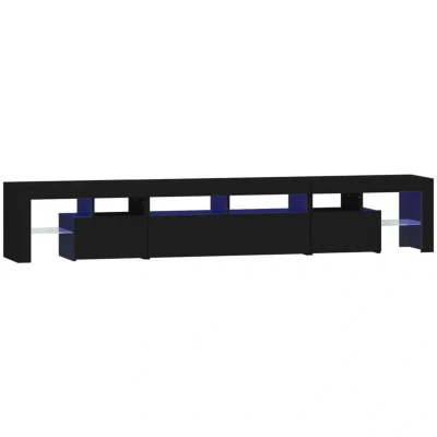 Image of vidaXL TV Cabinet with LED Lights Black 230x36.5x40 cm