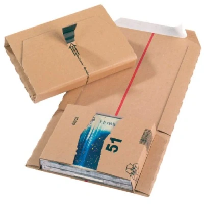 Image of Jiffy Wrap Around Cardboard Postal Box, Size 51 (CD), 147 x 126 55mm, Brown (Pack of 20)