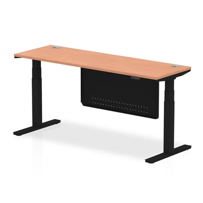 Image of Air 1800x600 Height Adjustable Desk Beech CP Black Leg Modesty Panel