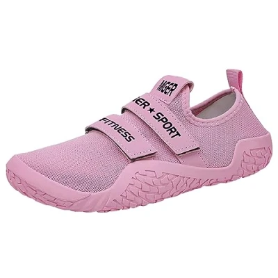 Image of JiuQing Deadlift Shoes Men Women Weightlifting Squat Barefoot Fitness Cross Trainer Sneaker for Indoor Gym,Pink,6 UK