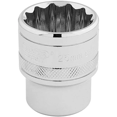 Image of Draper HI TORQ� 12 Point Socket, 1/2&quot; Sq. Dr., 25mm