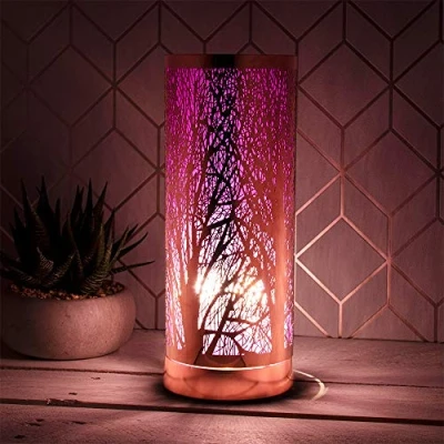 Image of L&amp;P Home &amp; Gifts Desire Aroma melt Oil Aromatherapy Wax Touch lamp. Fragrance Burner for Home/Bedroom/Living Room/Office/Gym. Tree Design in The Colour Lilac, Multicolour, 10X10X26CM