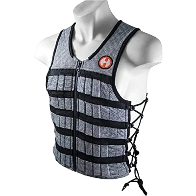 Image of HYPERWEAR Hyper Vest PRO Unisex 10 Pound Adjustable Weighted for Fitness Workouts, Large, Black/Silver