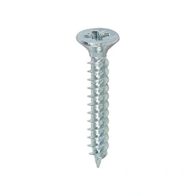 Image of TIMCO Twin Threaded Woodscrews PZ Double Countersunk 7 x 1 Zinc Plated Box of 200