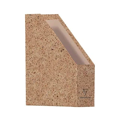 Image of Clairefontaine 83529C A Cardboard Magazine Rack covered with Cocoa Shell Paper 25x10x32.5 cm Jeans&amp;Cocoa Collection