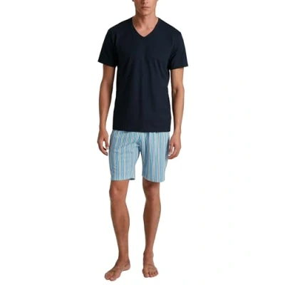 Image of CALIDA Men&#039;s Cotton Special Pajama Set, dolphin blue, 52 54