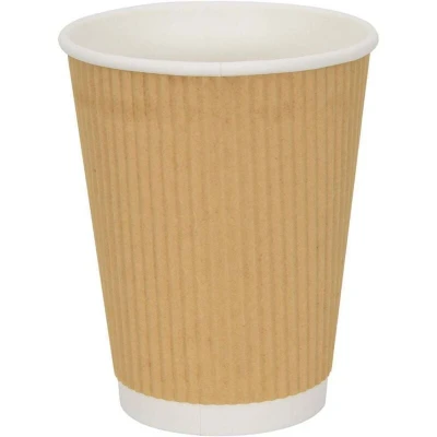 Image of vidaXL Paper Coffee Cups 500 pcs 12oz 300ml Brown