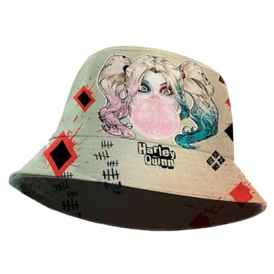 Image of Harley Quinn Mad Love Children&#039;s Bucket Hat, Beige, 25 x 15 cm