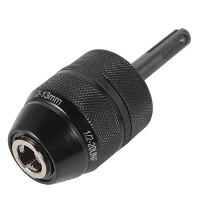 Image of Keyless Drill Chuck Adapter, 2 13mm 1/2 20UNF Mount Heavy Duty Professional Converter Tool with SDS Plus Shank Adaptor