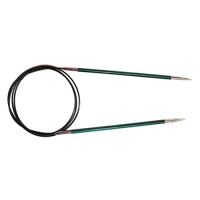 Image of KnitPro Royale: Knitting Pins: Circular: Fixed: 100cm x 3.50mm, Birchwood, brass, Multi Colour, 3.5mm