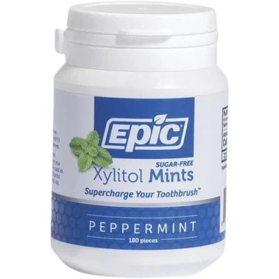 Image of Epic Dental 100% Xylitol Sweetened Breath Mints, Peppermint, 180 Count