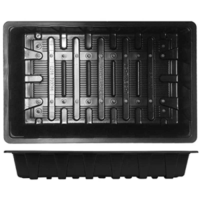 Image of Muddy Hands Pack of 8 Plastic Seed Growing Tray Garden Greenhouse Seedling Germination Trays (Come With Drainage Holes)