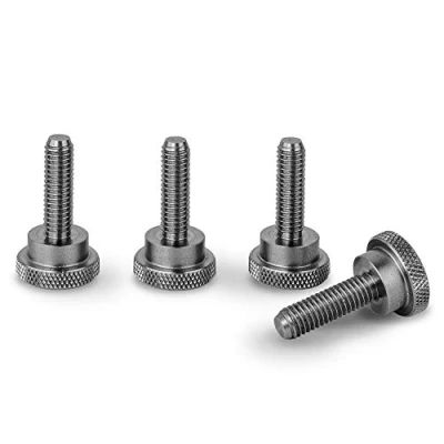Image of Precisiongeek Shoulder Stainless Steel Thumb Screws Knurled Head 16mm Diameter Screw Size M6 x 20mm Pack of 4