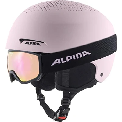 Image of ALPINA Unisex Children, ZUPO SET (+SCARABEO JR) ski helmet, light rose matt, 48 52 cm