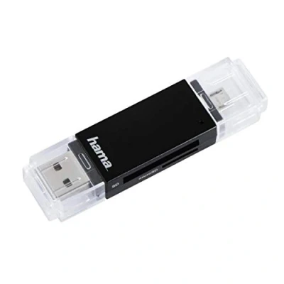 Image of Hama OTG USB &amp; Micro 2.0 for SD, SD Flash Card Reader and Writer Stick