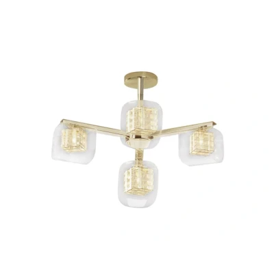 Image of Avignon 4 Light Ceiling Gold Crystal