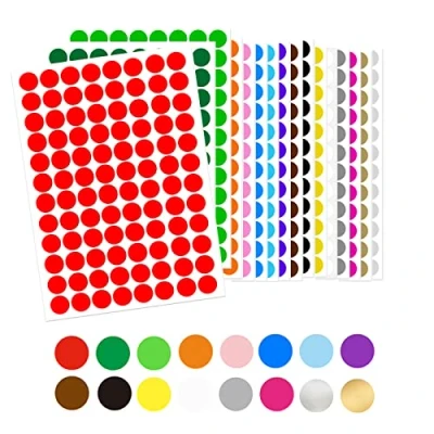 Image of 1536 Pcs Coloured Dot Stickers, 15mm Self Adhesive Circle Coding Sticker Labels for Colour Calendar Organising DIY Crafts Gift Bags Cards Envelope (16 Colors)