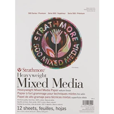 Image of Strathmore 500 Series Mixed Media, Paper, White, 9x12
