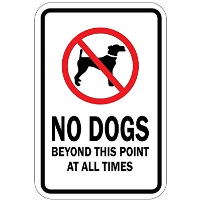 Image of New Metal Tin Sign Rustic Post No Dogs Beyond This Point at All Times for Outdoor &amp; Indoor 8&quot;x12&quot;
