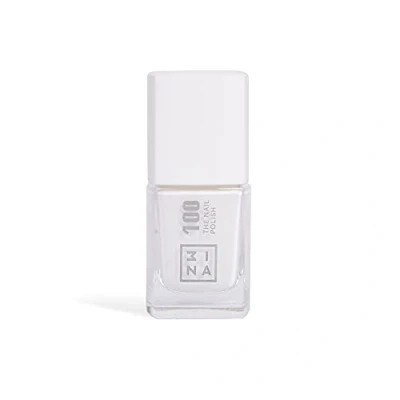 Image of 3INA MAKEUP The Nail Polish 100 White with Longwearing Formula Gel Effect of Intense Color Glossy &amp; Smooth Finish Fast Drying Vegan Cruelty Free