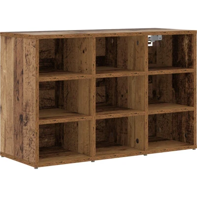 Image of vidaXL Shoe Cabinet with Shelf Storage Old wood Engineered