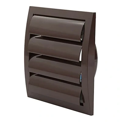 Image of Brown Duct Gravity Flaps 190mm x / 125mm Vent Cover with Movable Louvres.