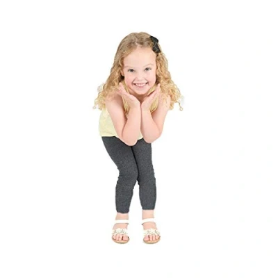 Image of Festival Children Kids Girls Plain Cotton Thick Full Length Leggings Party Pants Ages 1 11 (UK, Age, 2 Years, 3 Regular, Grey)