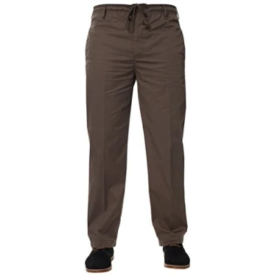 Image of Kruze Mens Relaxed Regular Fit Elasticated Rugby Trousers Pants All Big Tall Waist Sizes Coffee 46W x 31L