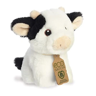 Image of Aurora, 35072, Eco Nation Mini Cow, 5In, Soft Toy, Black &amp; White