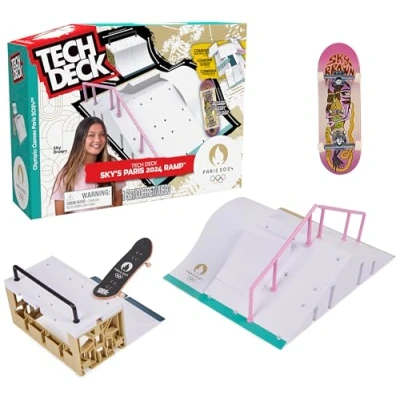 Image of Tech Deck, Sky Brown’s Olympic Games Paris 2024 Ramp, Customisable X Connect Park Creator Playset &amp; Exclusive Fingerboard, Kids’ Toy for Ages 6 and up