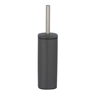 Image of WENKO Alassio Toilet Brush Set Grey, steel, Gray, 9,3 x 39,2 cm