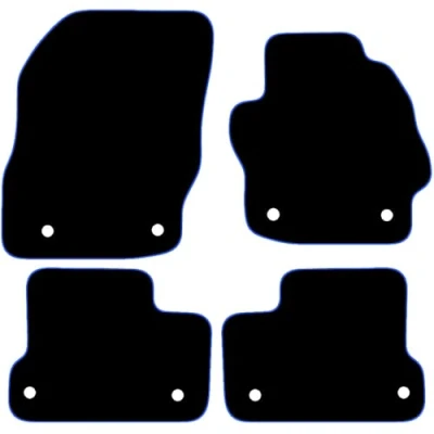 Image of Carsio Carpet Car Mats For Mazda 3 (2009 to 2013) Tailored Fit Floor Mat Complete Accessory Black Custom Fitted All Weather, Anti Slip Backing &amp; Blue Trim