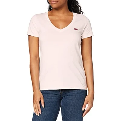 Image of Levi&#039;s Women&#039;s Perfect V Neck T Shirt Almost Mauve (White) XXS