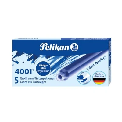 Image of Pelikan 4001 310748 Ink Cartridge 5 Cartridges in Folding Box Royal Blue