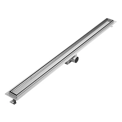 Image of Milano Tile Insert Linear Brushed Stainless Steel Shower Drain 1200mm