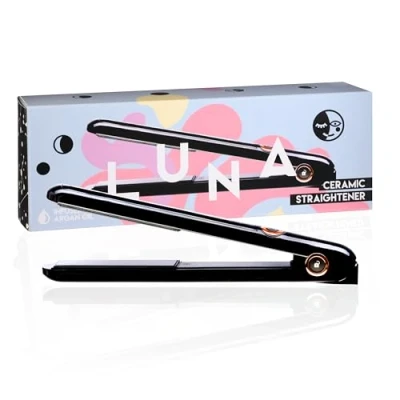 Image of Luna Ceramic Hair Straighteners with 38% Larger Argan Oil Infused Plates One Pass for Sleek Straight + Curls &amp; Waves Up to 230℃ a Smooth Finish Top Women