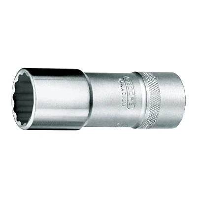 Image of Gedore D19L18 1/2 18 mm 12 Hex Screws Long Socket Silver