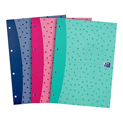 Image of Oxford My Notes, Lined Paper A4 Refill Pad, 300 Pages, Spots Assorted Colours, Pack of 3