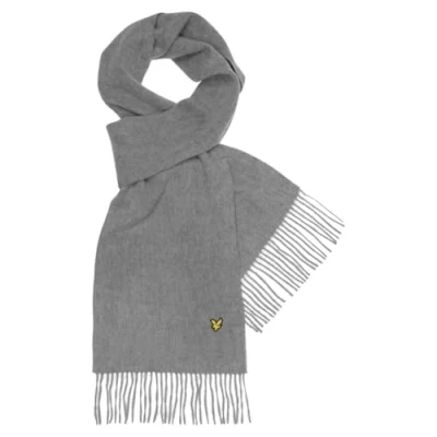 Image of Lyle &amp; Scott Lambswool Scarf Mid Grey Marl One Size